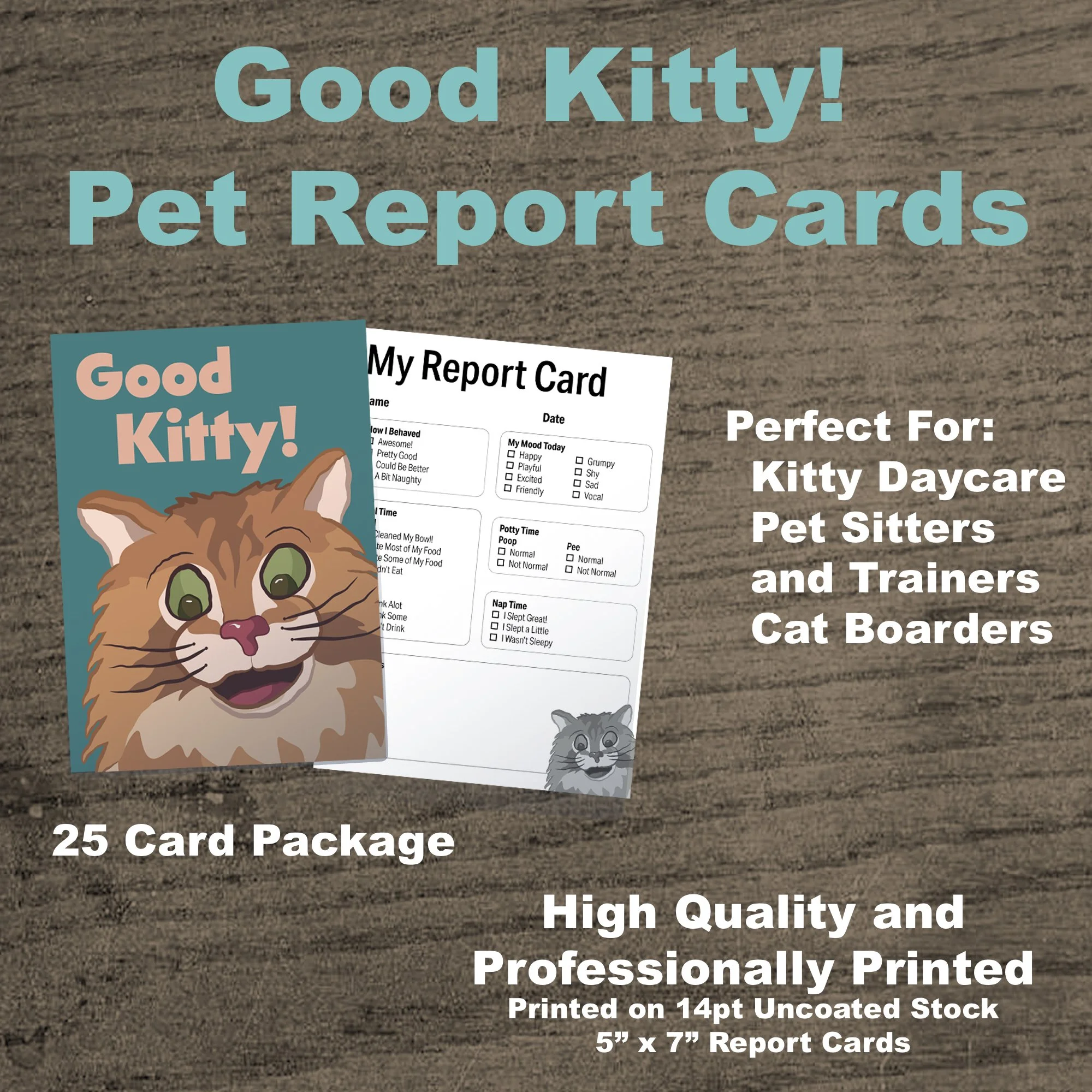 Pet Report Card, Cat Boarding Report Card andPet Sitter Form Card